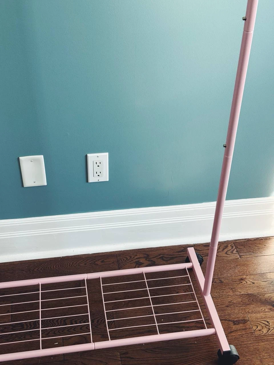 Pink Rolling Clothing Rack with Bottom Shelf - photo 4