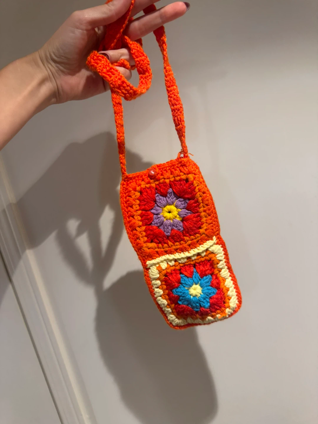 Handmade Crochet Crossbody Phone Bag – Colorful Granny Square - photo 4