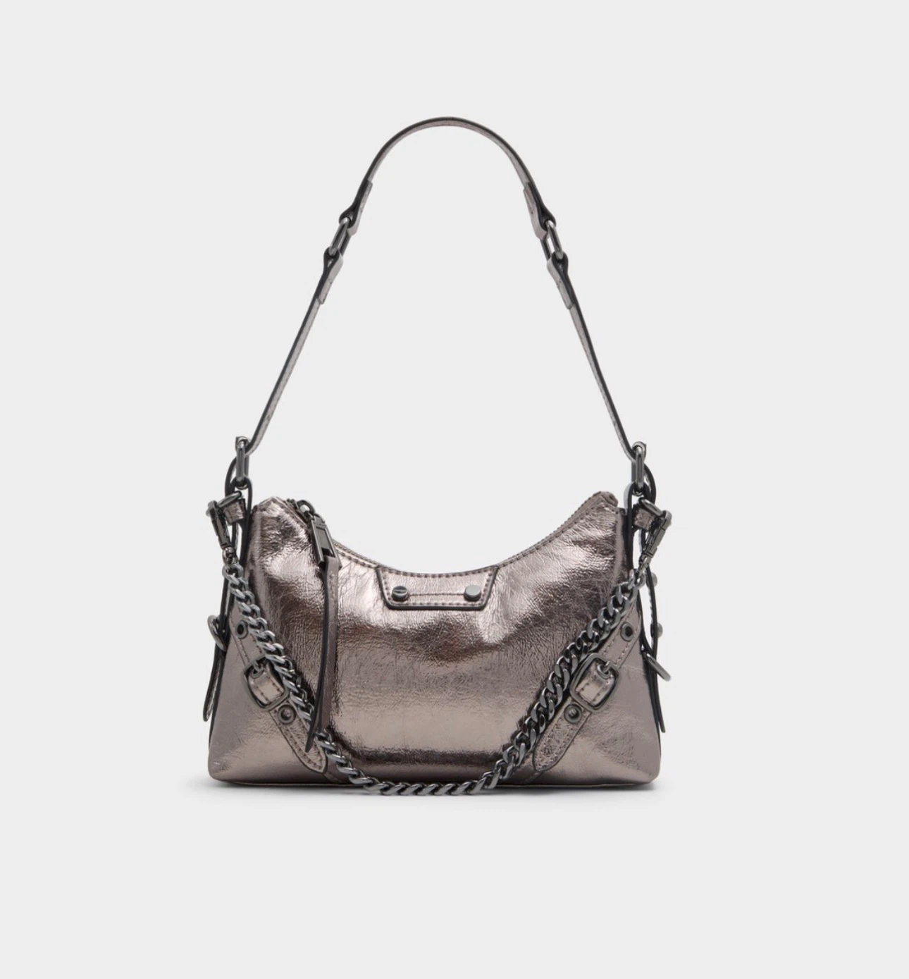 ALDO Metallic Gunmetal Shoulder & Crossbody Bag
