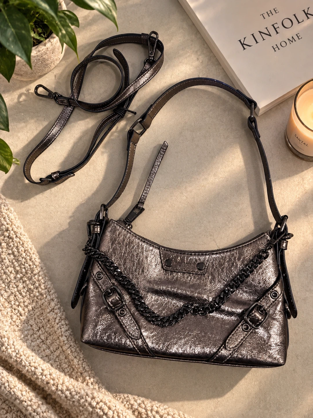 ALDO Metallic Gunmetal Shoulder & Crossbody Bag - photo 2