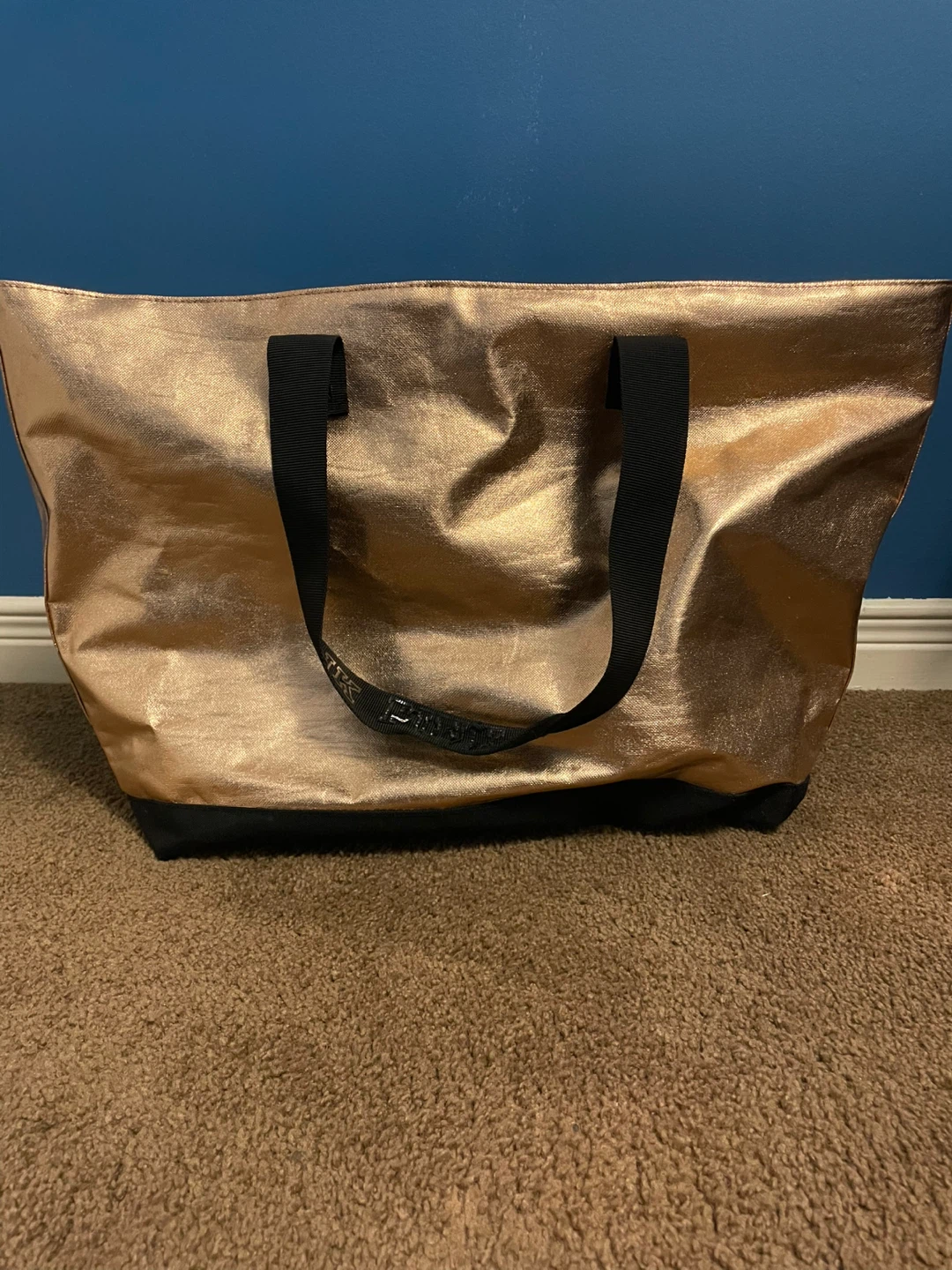 Victoria's Secret PINK Metallic Rose Gold Tote Bag - photo 2