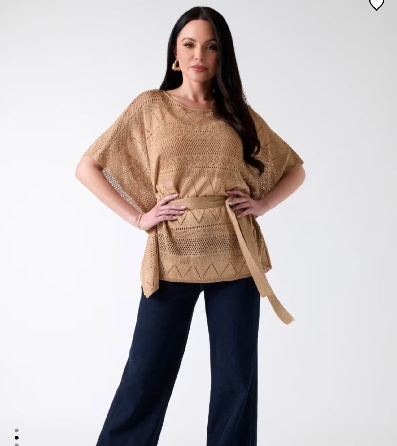 Guess by Marciano Openwork Knit Belted Coverup in Camel - photo 2