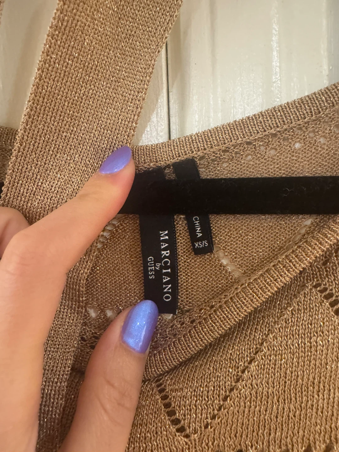 Guess by Marciano Openwork Knit Belted Coverup in Camel - photo 5