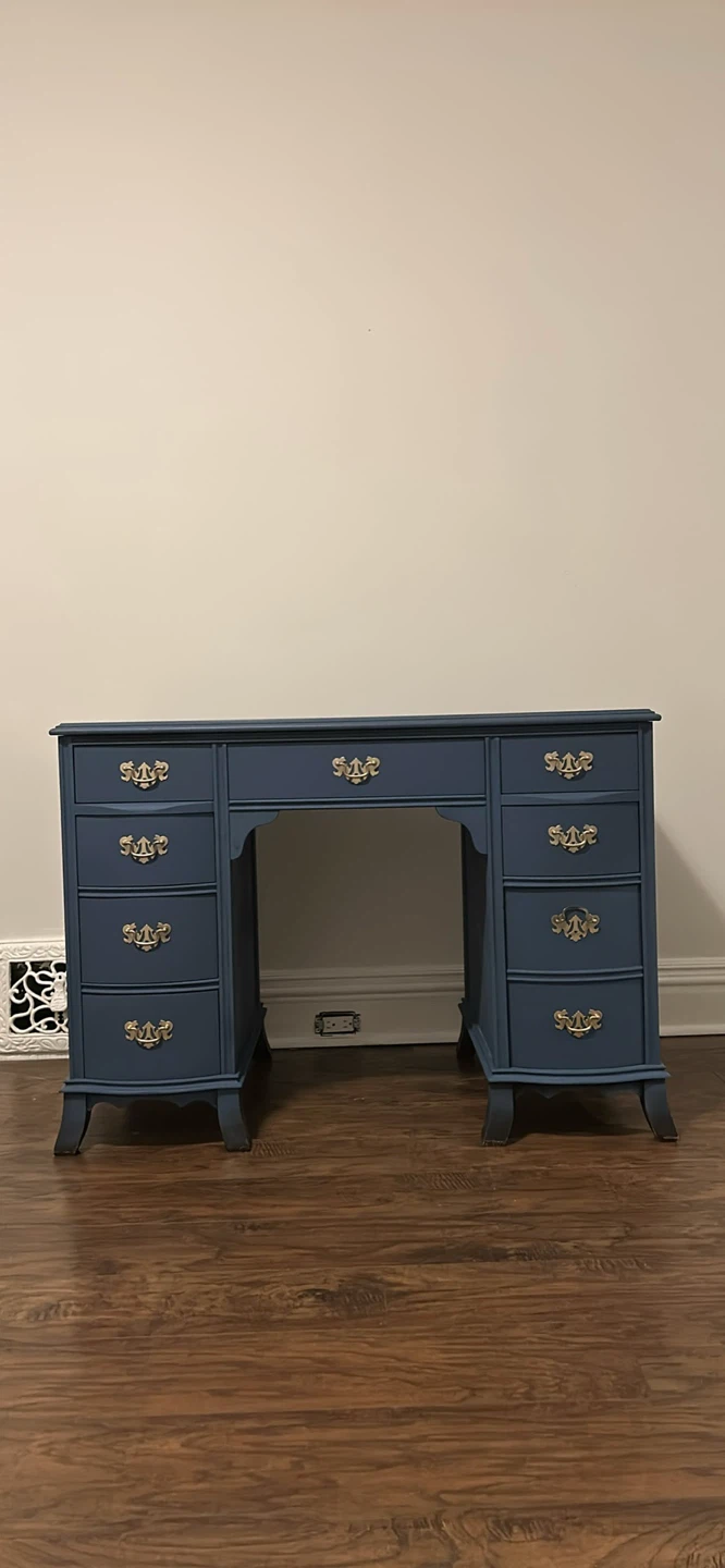 Refinished Blue Wooden Desk