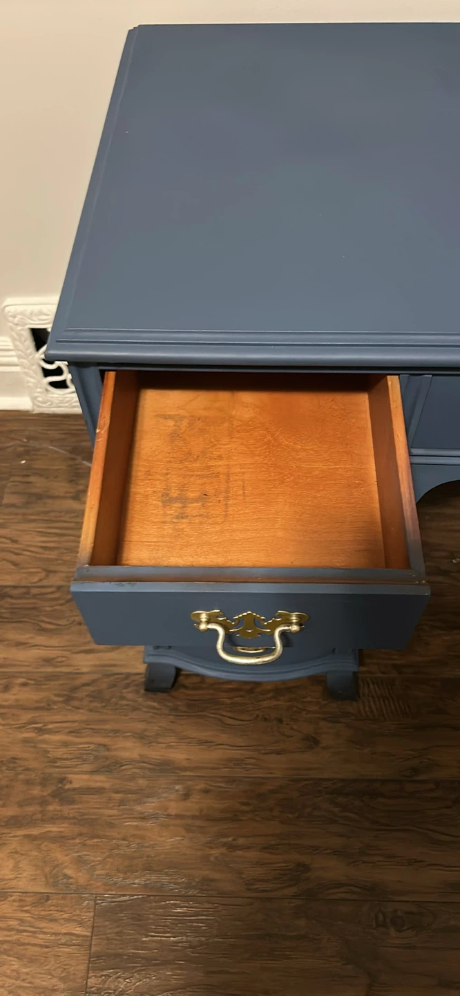 Refinished Blue Wooden Desk - photo 5