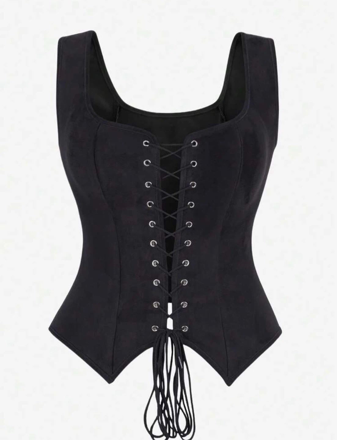 Black Lace-Up Corset Top – Sizes S & M