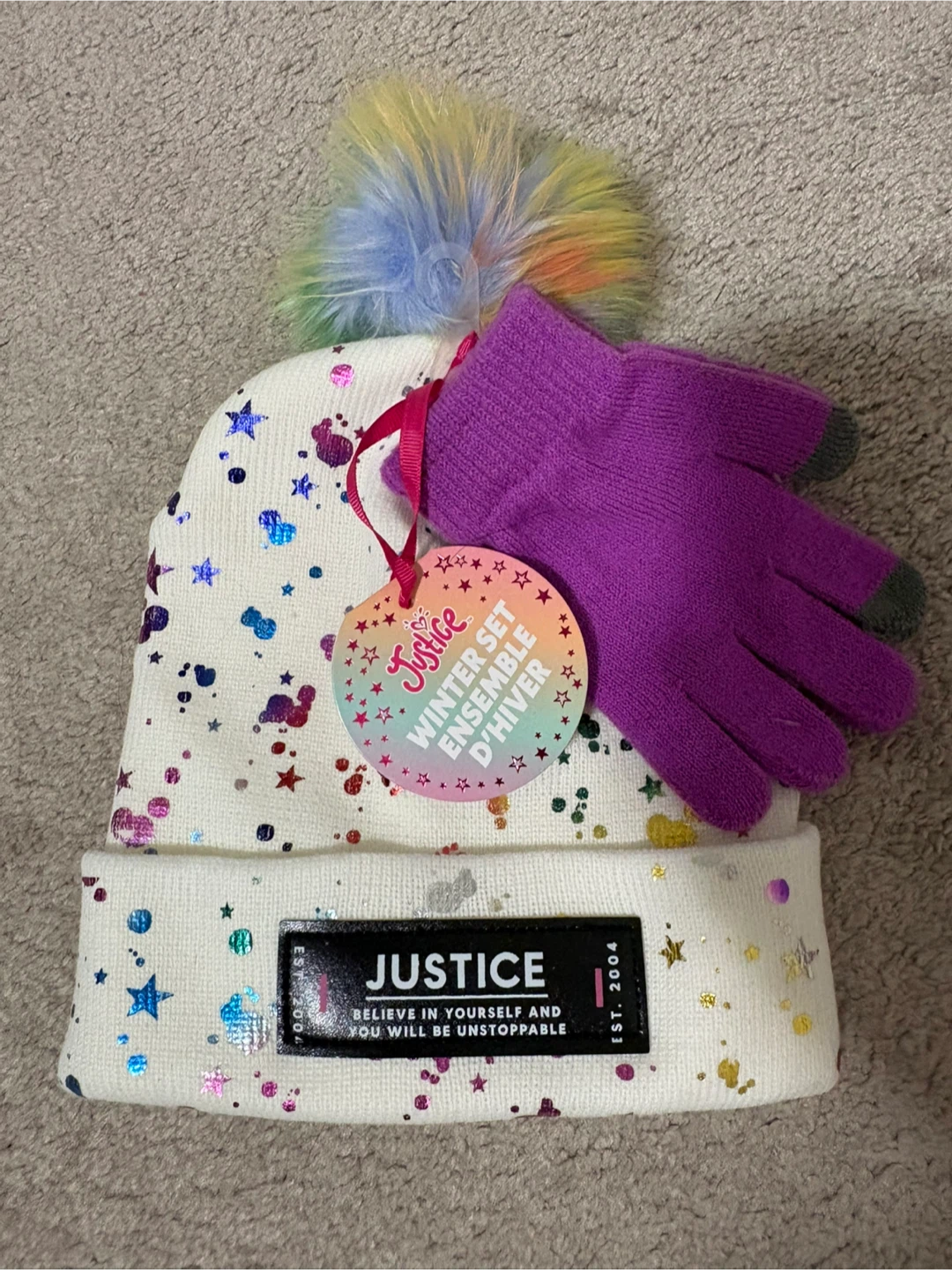 Girls Justice Winter Beanie and Glove Set