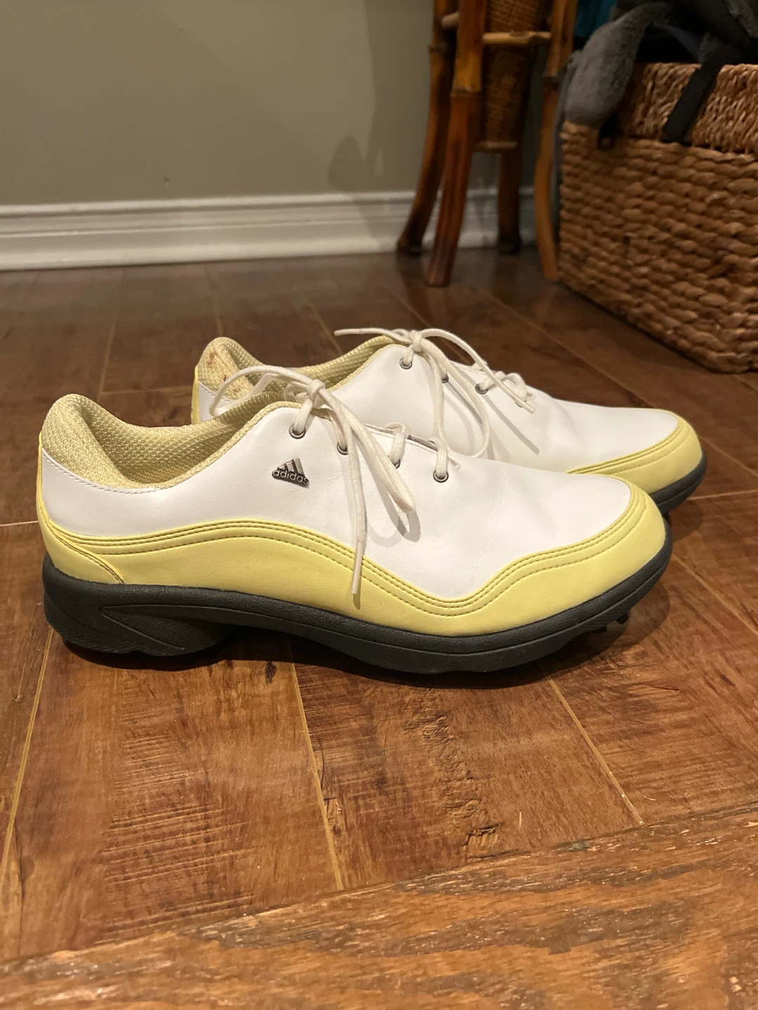 Adidas Golf Shoes White and Yellow women’s size 7
