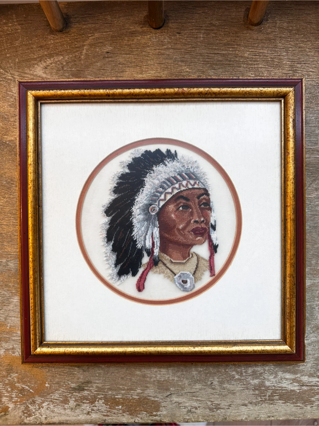 Vintage 1960s Mid-Century Indigenous Petit Point Art - Set of 6 - photo 2