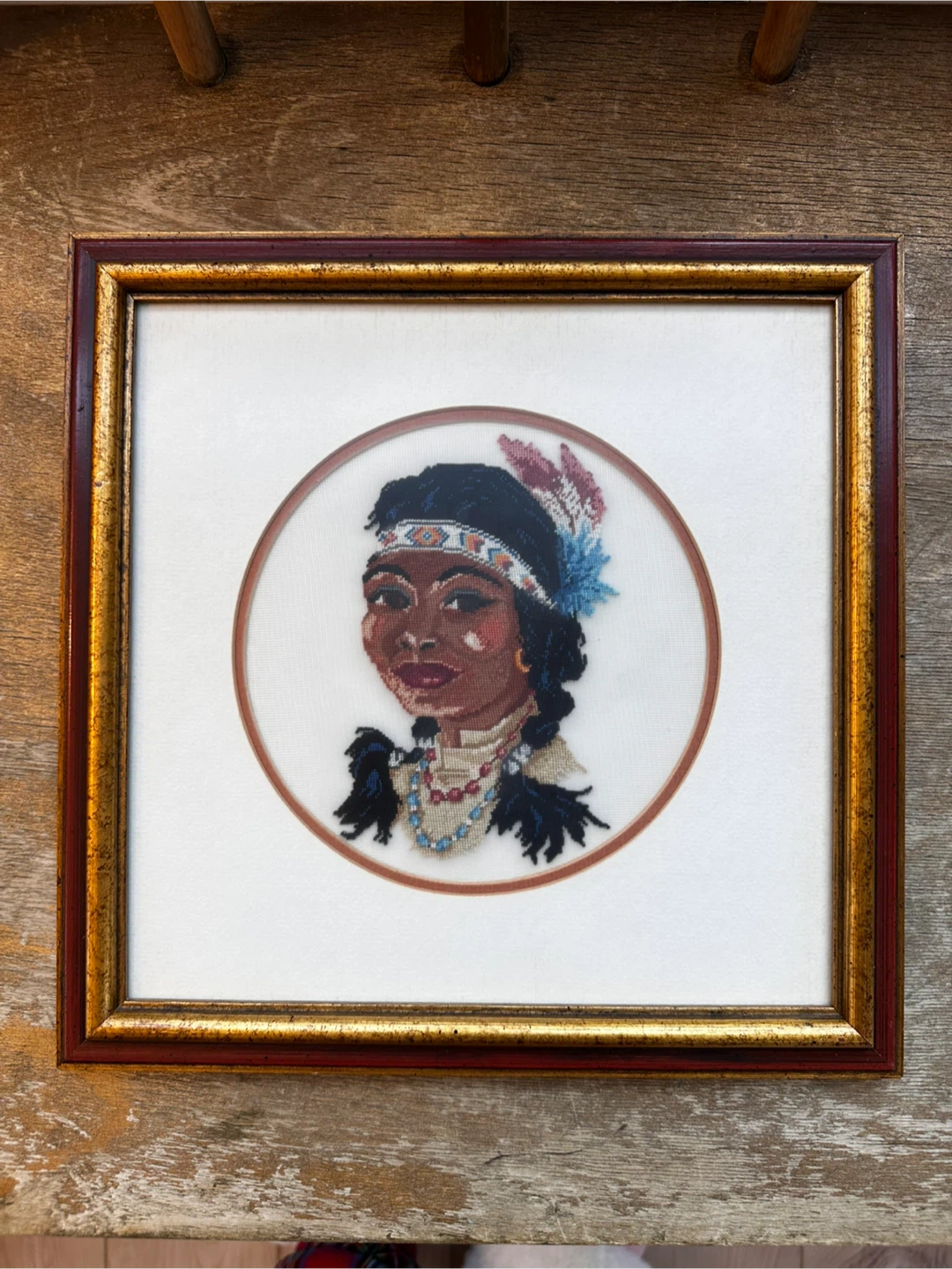 Vintage 1960s Mid-Century Indigenous Petit Point Art - Set of 6 - photo 3