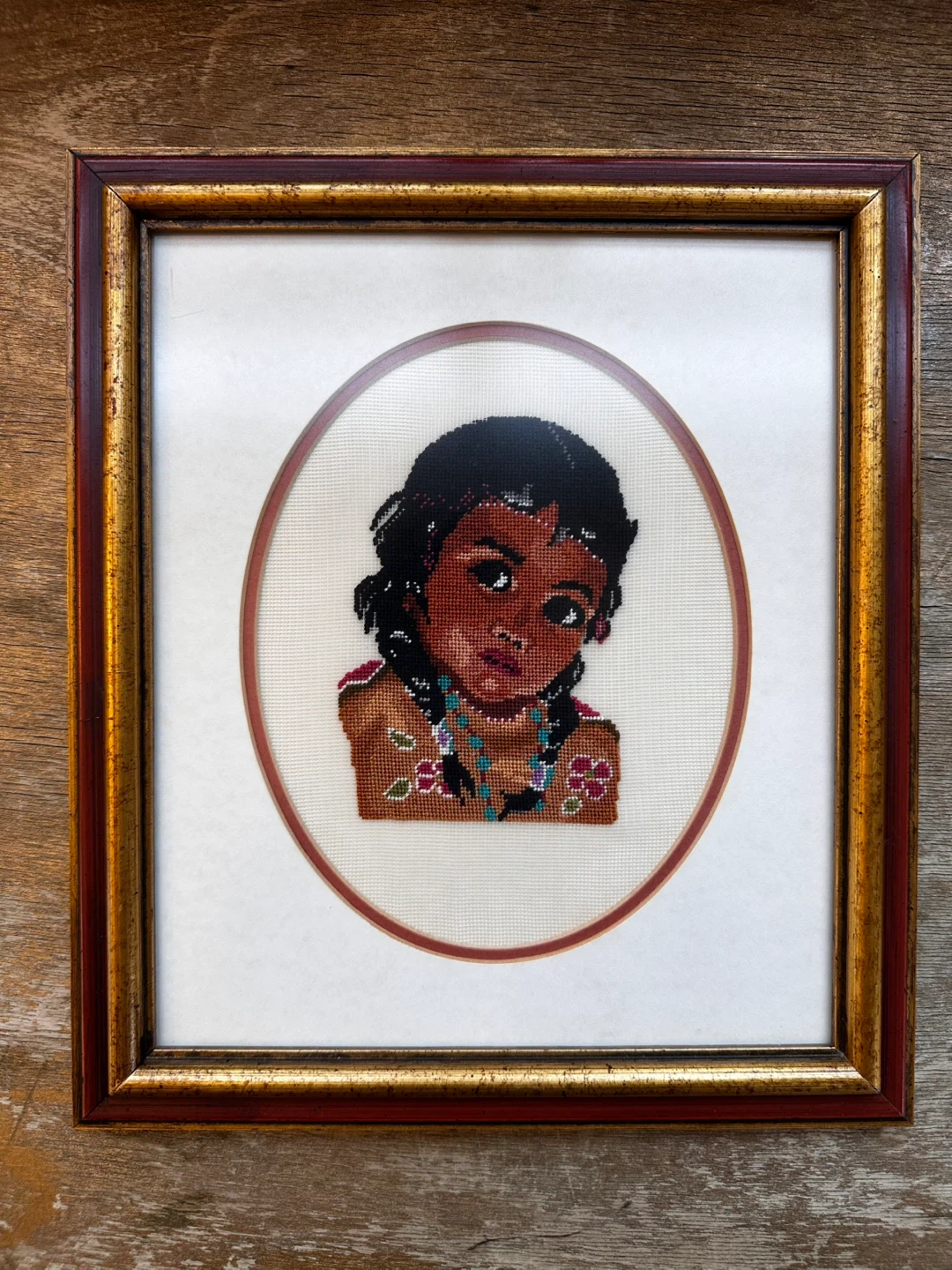 Vintage 1960s Mid-Century Indigenous Petit Point Art - Set of 6 - photo 4