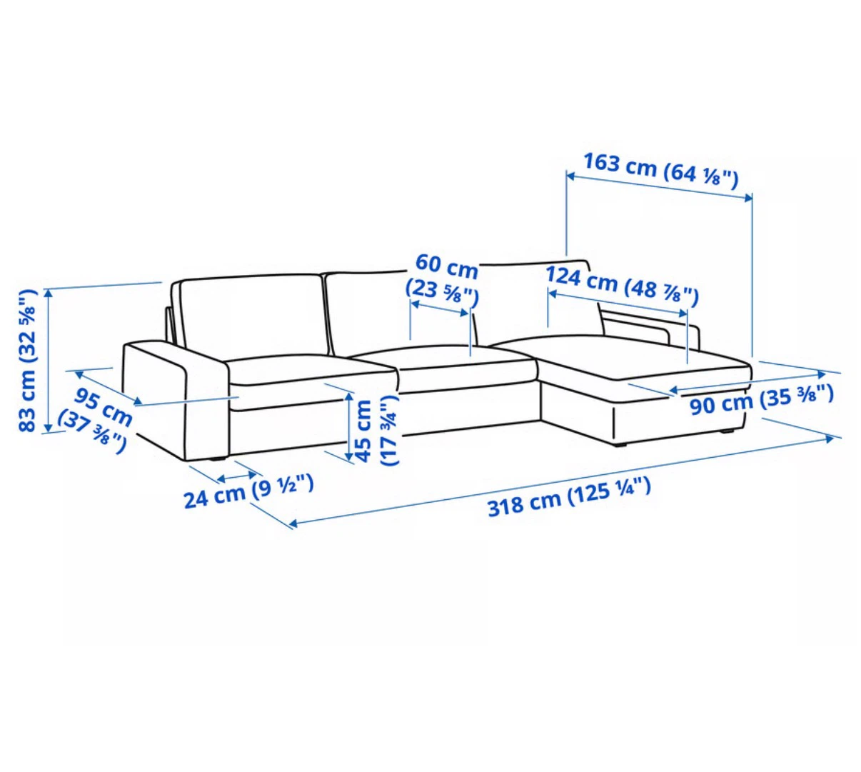 IKEA Kivik Sectional Sofa with Chaise - photo 4