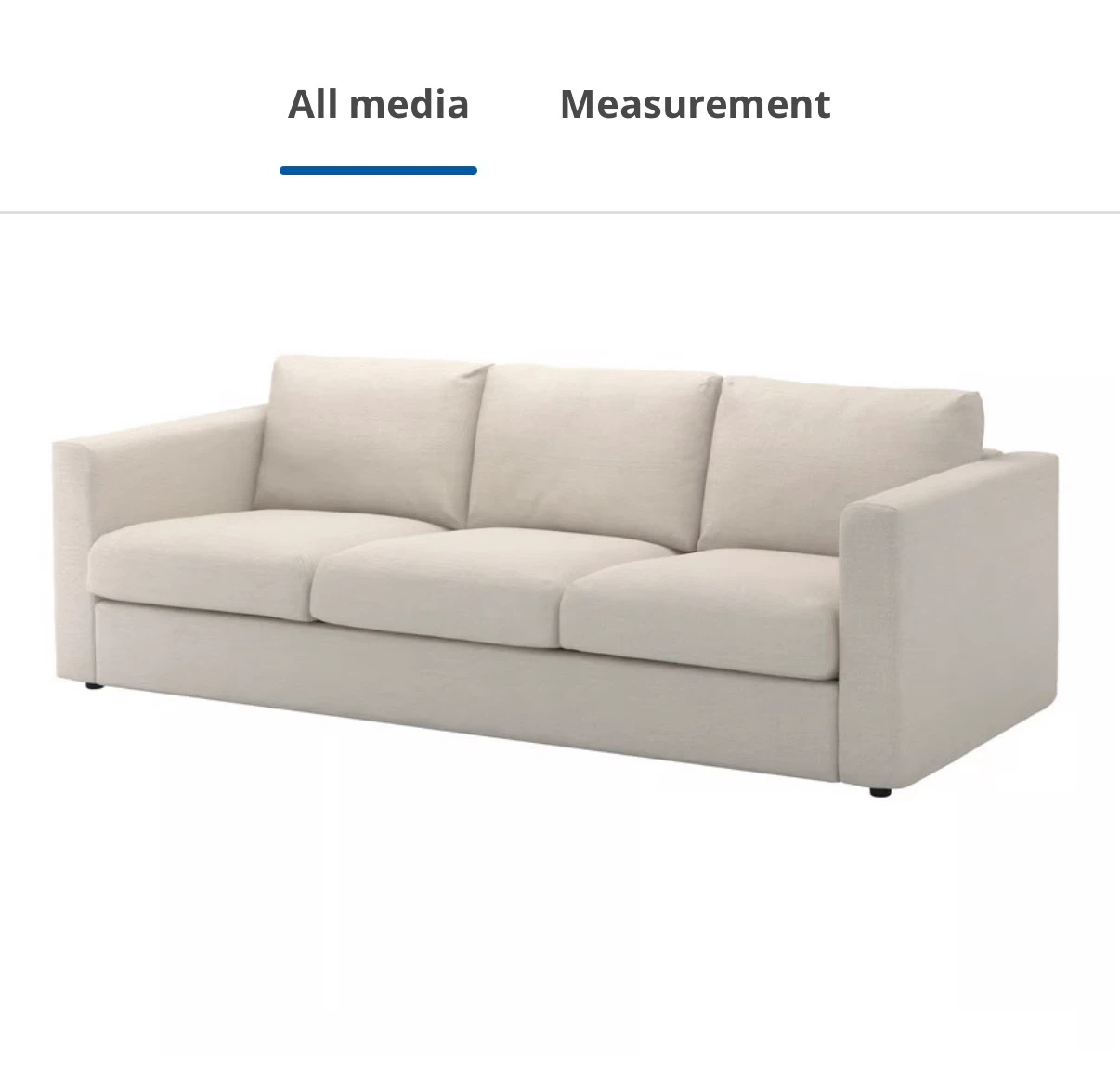 IKEA three-seat sofa, light beige - photo 3