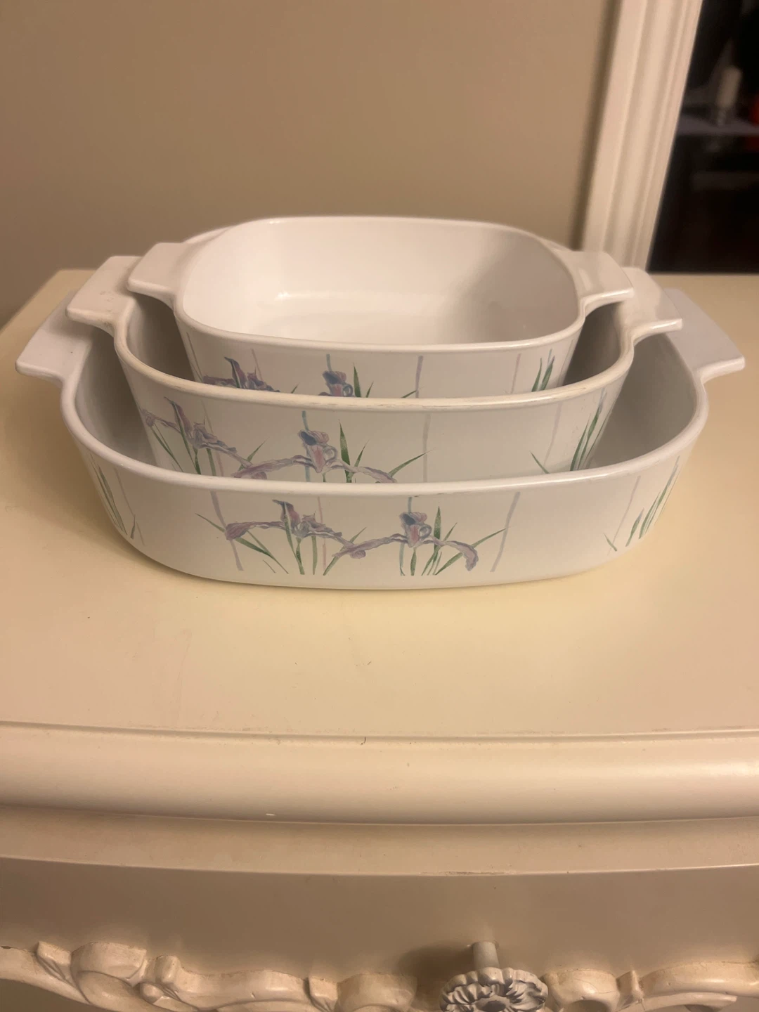 CorningWare shadow Iris Casserole Dish Set