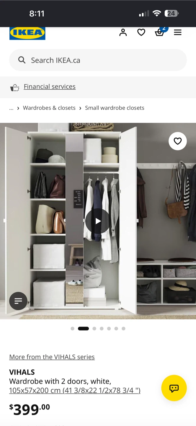 White IKEA VIHALS Wardrobe - photo 5