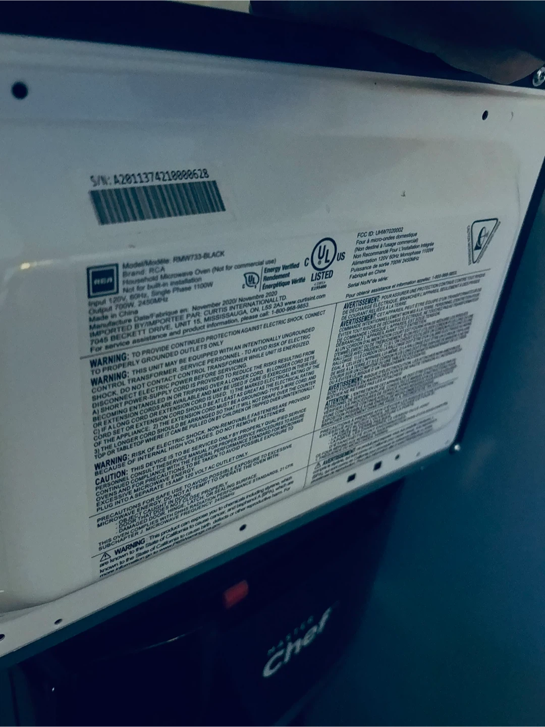 RCA Microwave Model RMW733-BLACK - photo 3