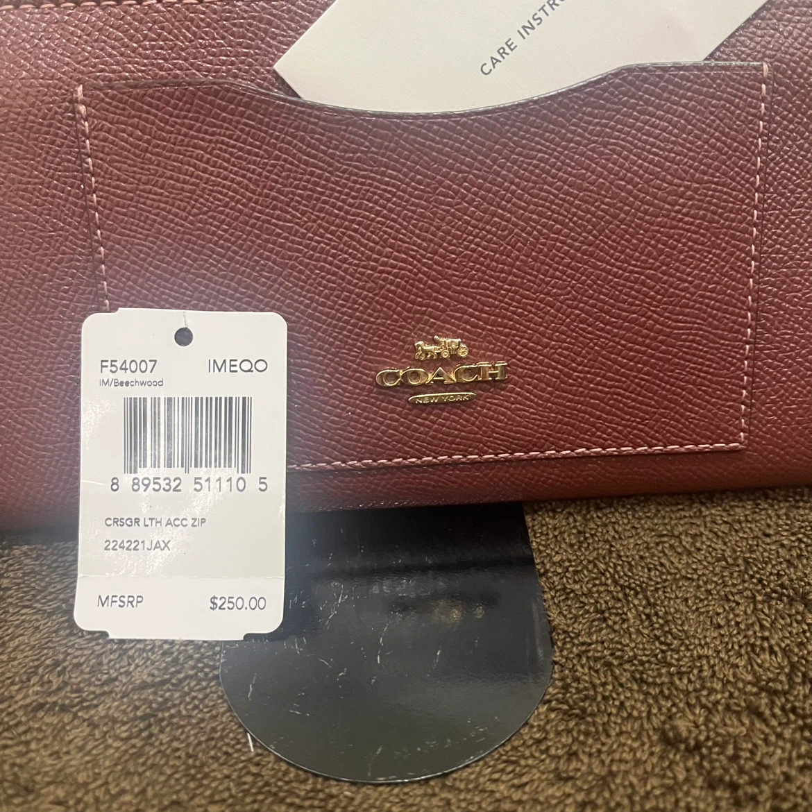 Coach Crossgrain Leather Accordion Zip Wallet