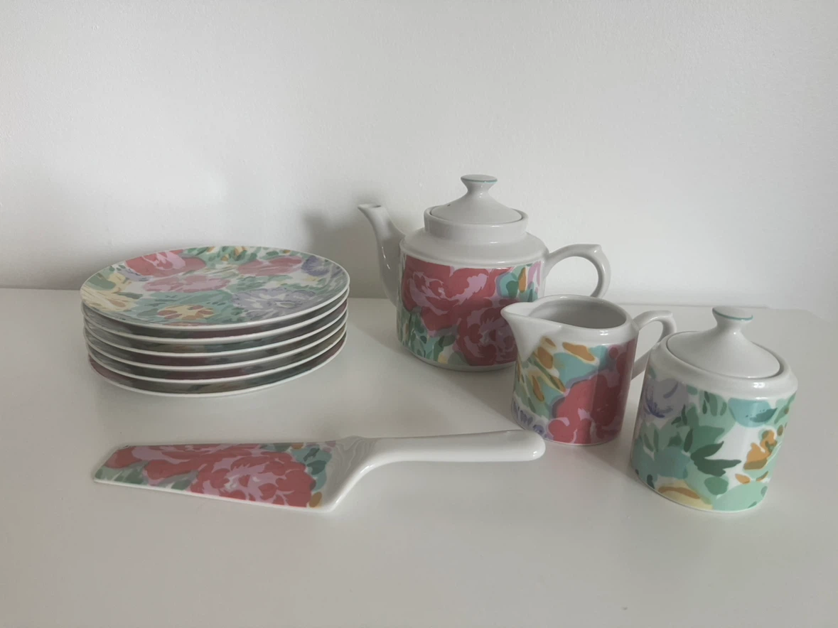 Floral Tea Set with Plates