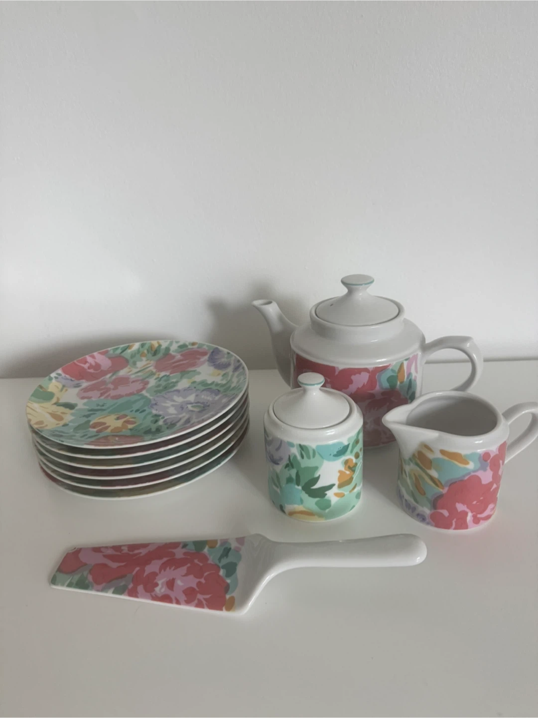 Floral Tea Set with Plates - photo 2