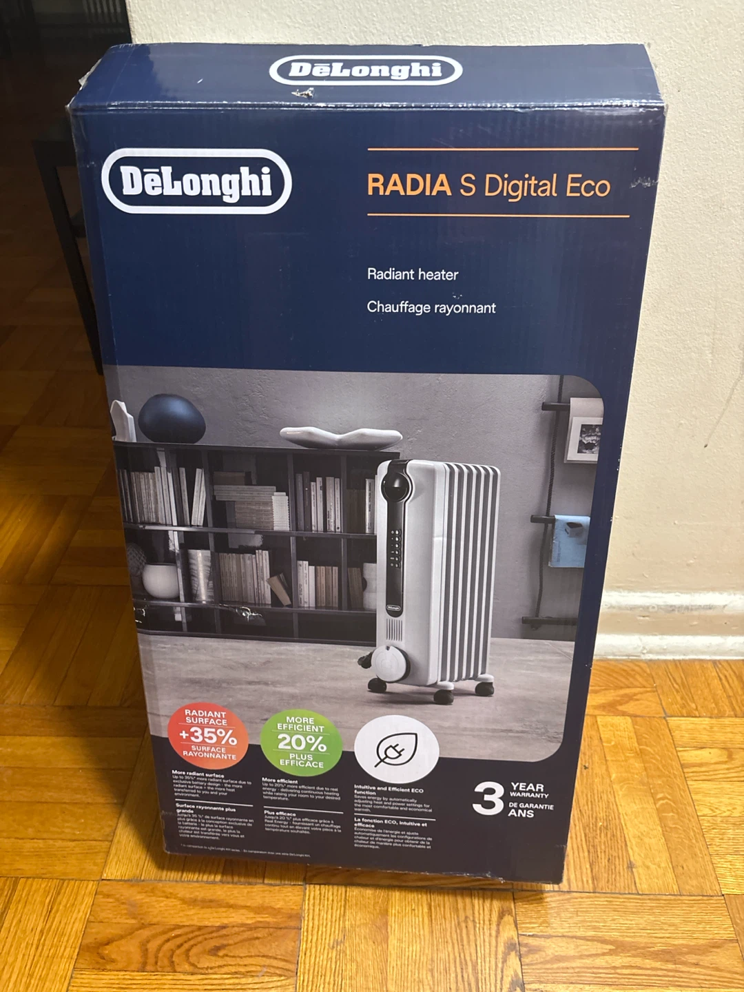 DeLonghi Radia S Digital Eco Radiant Heater-Like New