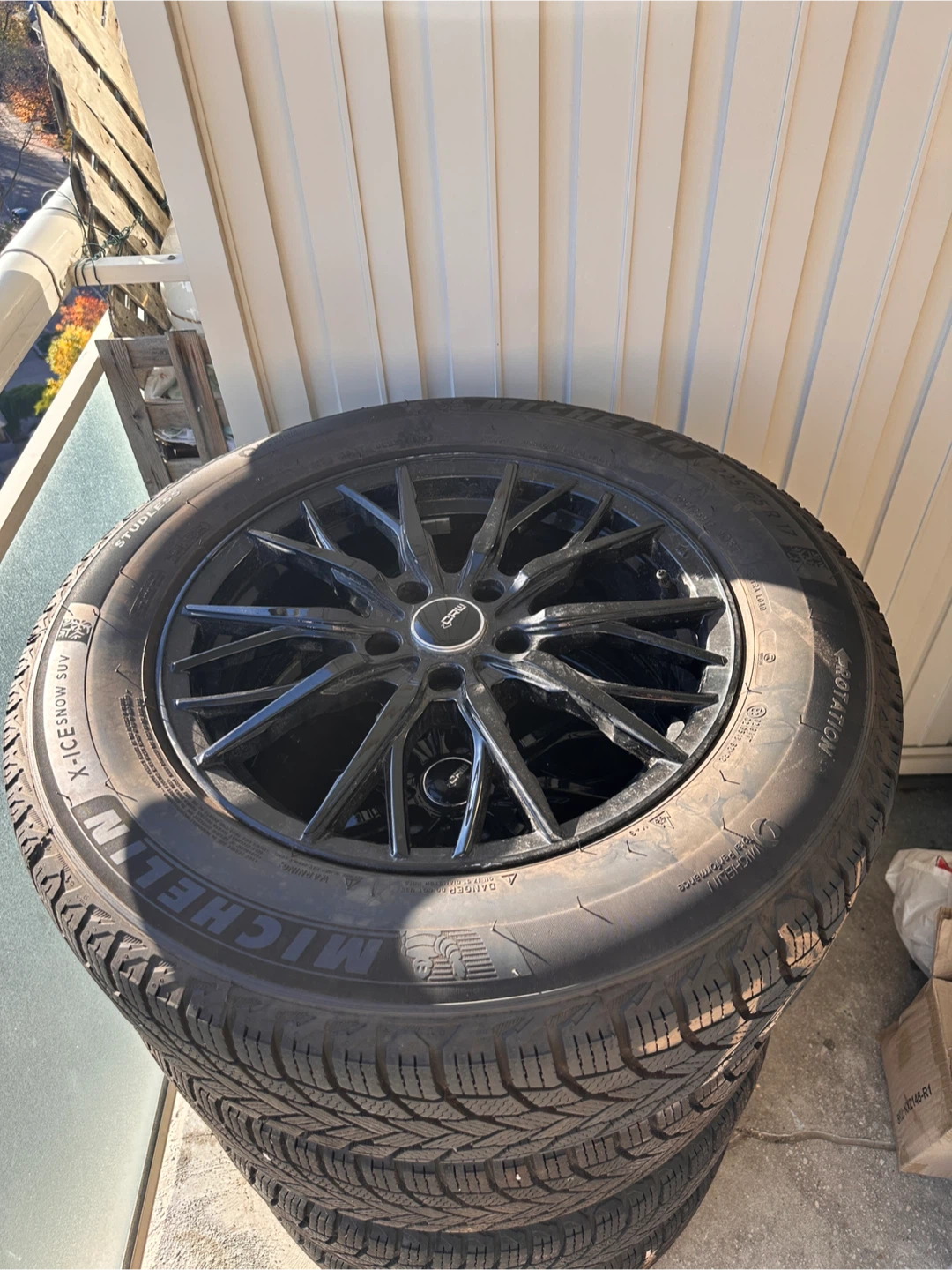 Michelin X-Ice Snow Winter Tires + 17” Black Alloy Wheels