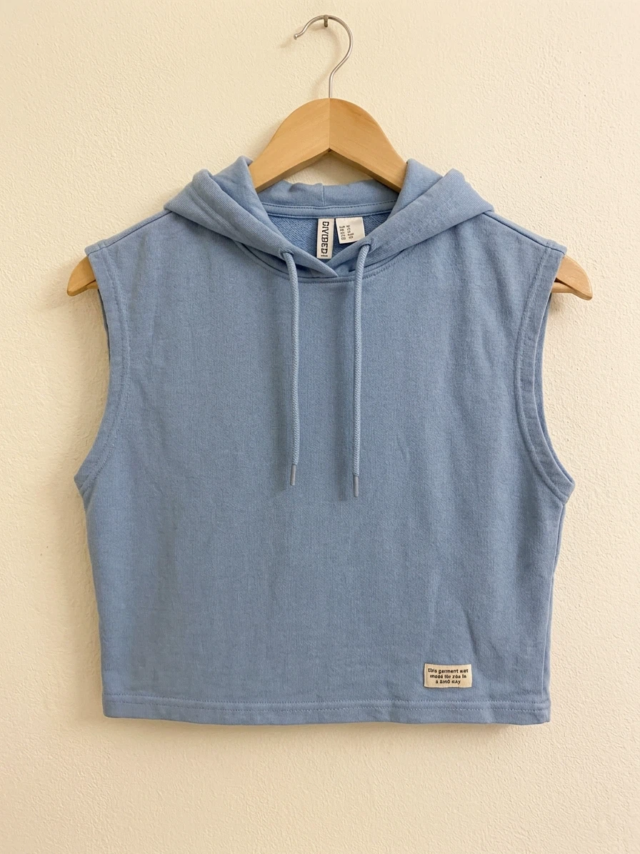 Divided H&M Light Blue Sleeveless Hoodie