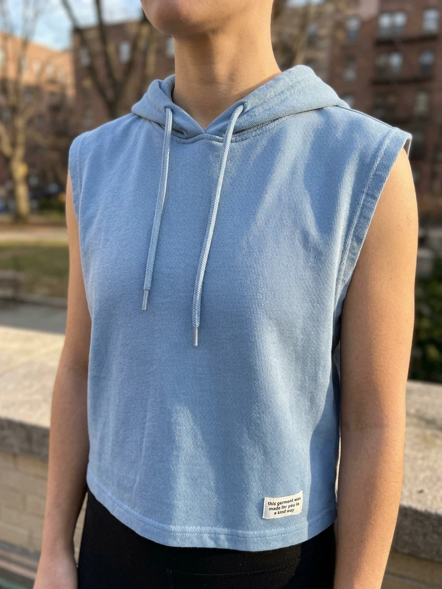 Divided H&M Light Blue Sleeveless Hoodie - photo 2