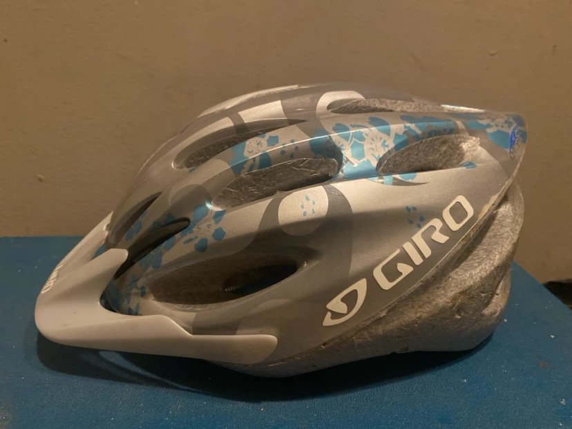 Giro Bicycle Helmet Silver and Blue