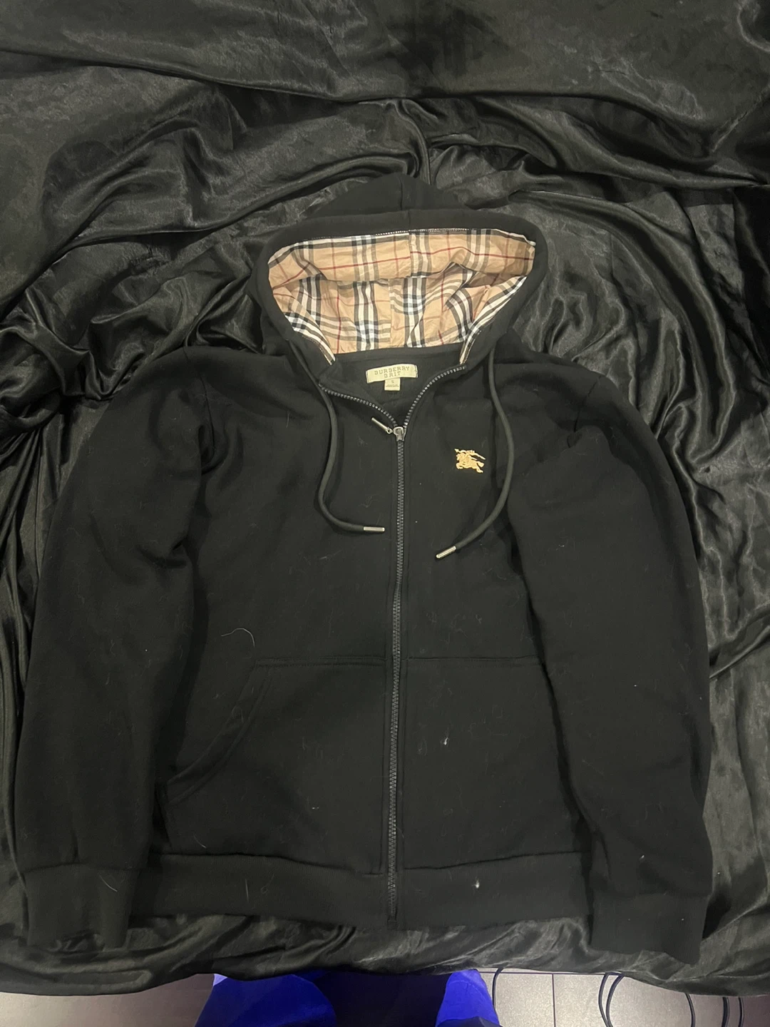Burberry Black Zip-Up Hoodie