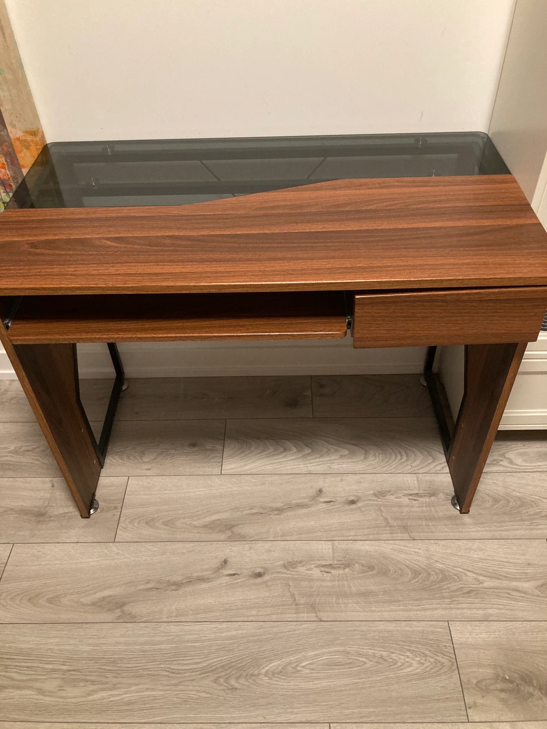 Modern Wood and Glass Writing Desk