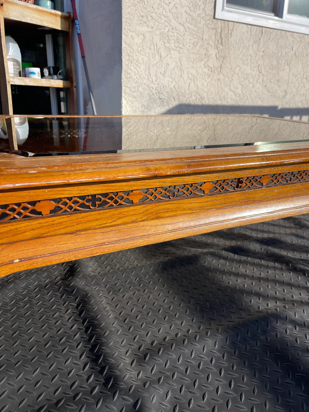 Vintage Carved Wood & Glass Coffee Table – Ornate Claw Feet - photo 4