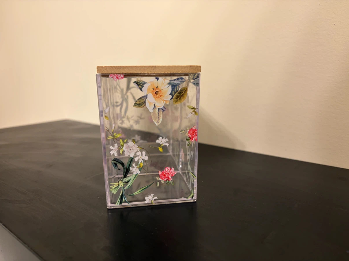 Floral Acrylic Organizer with Bamboo Lid - photo 2