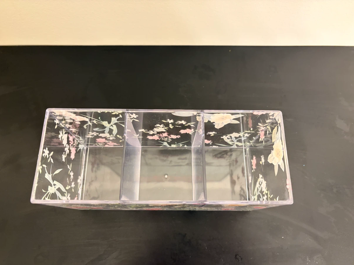 Floral Acrylic Organizer with Bamboo Lid - photo 3