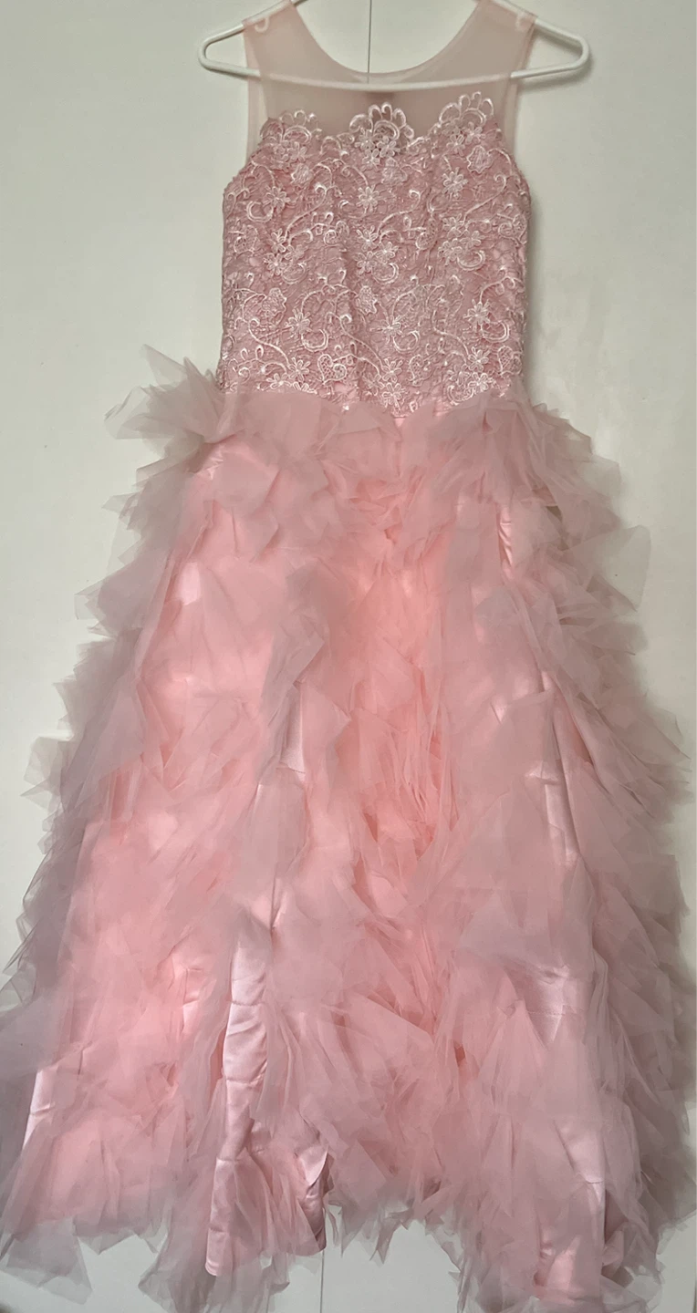 Pink Lace and Tulle Formal Dress