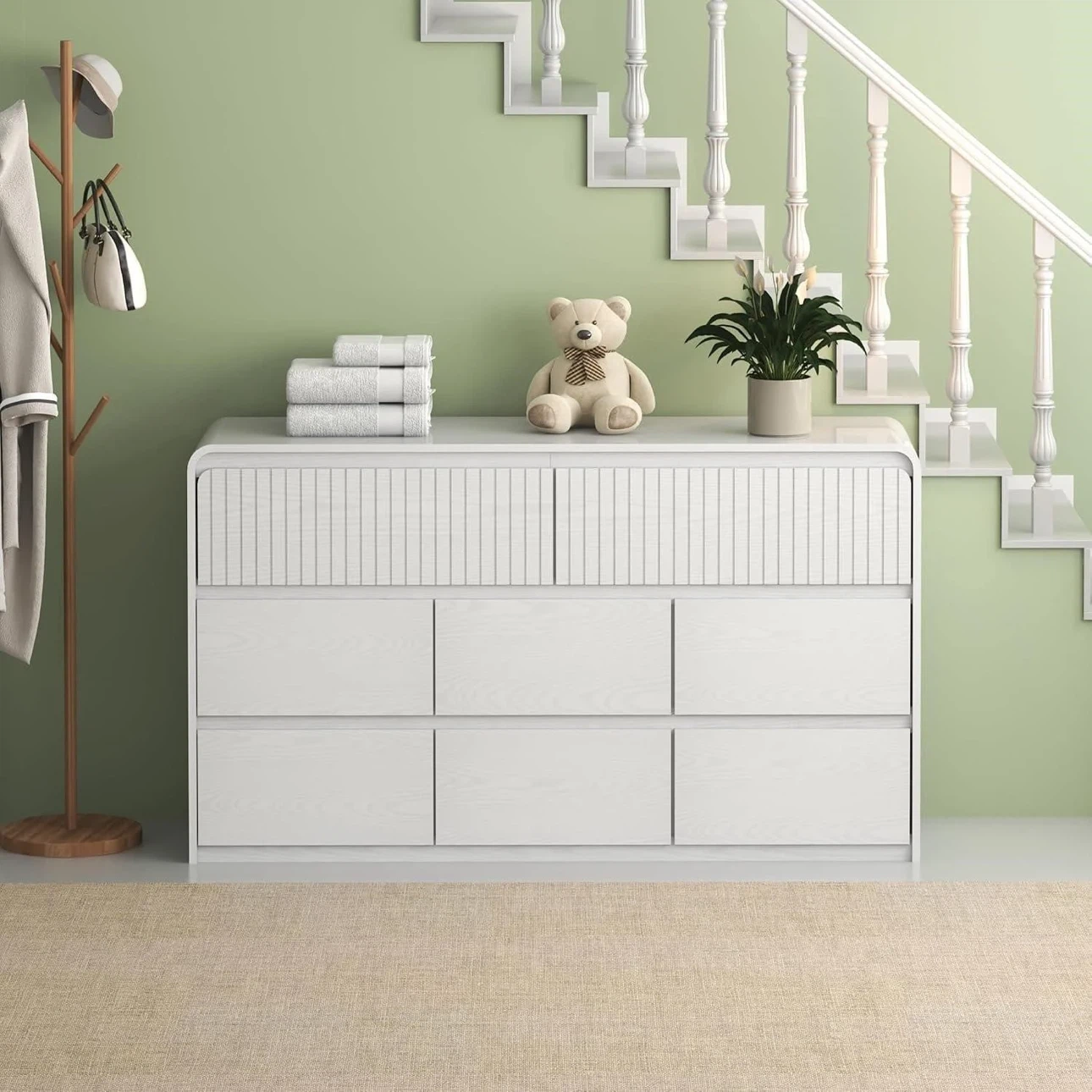 White 6-Drawer Dresser Model LIDR-002