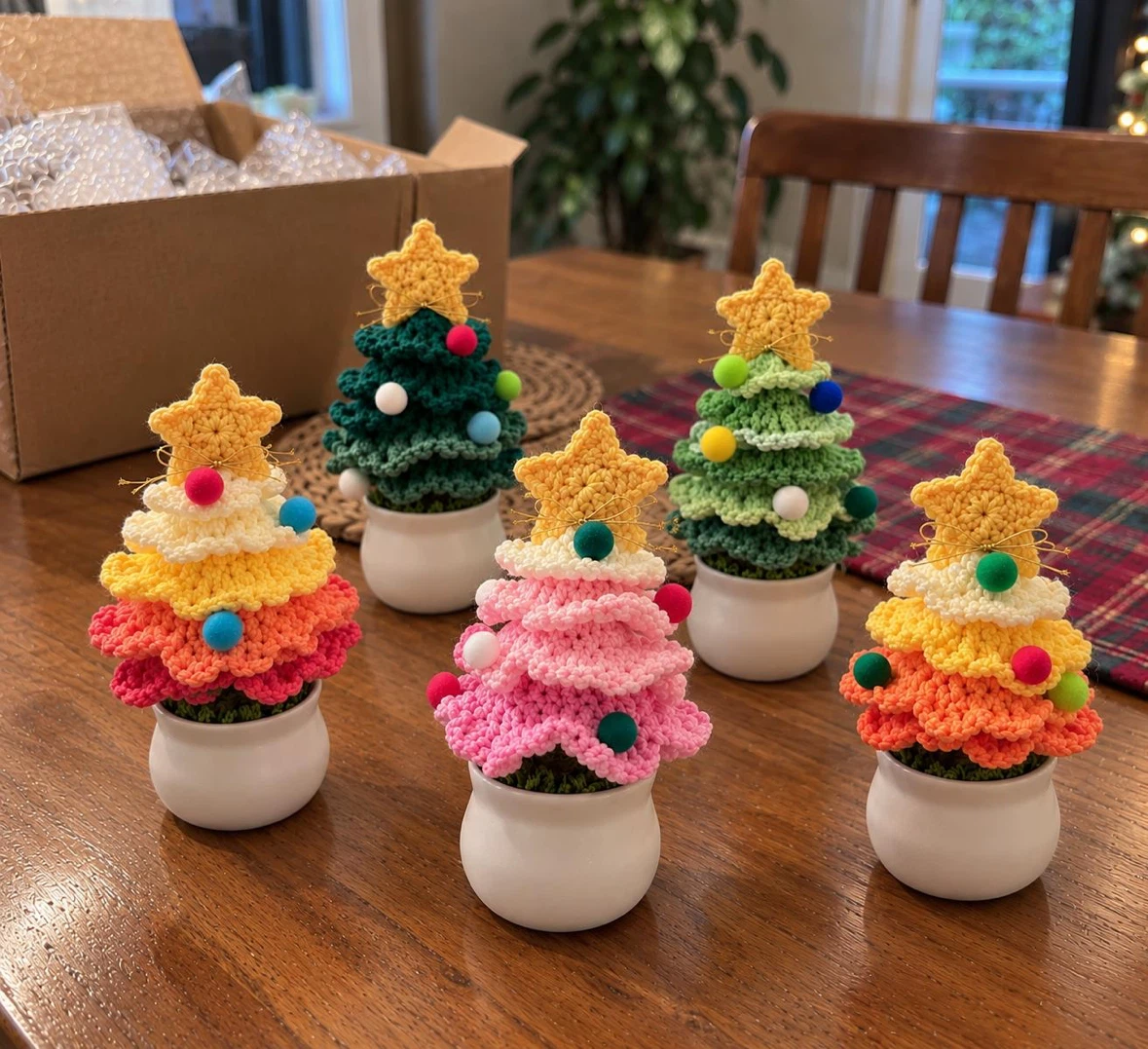 Handmade Crochet Christmas Tree Decor