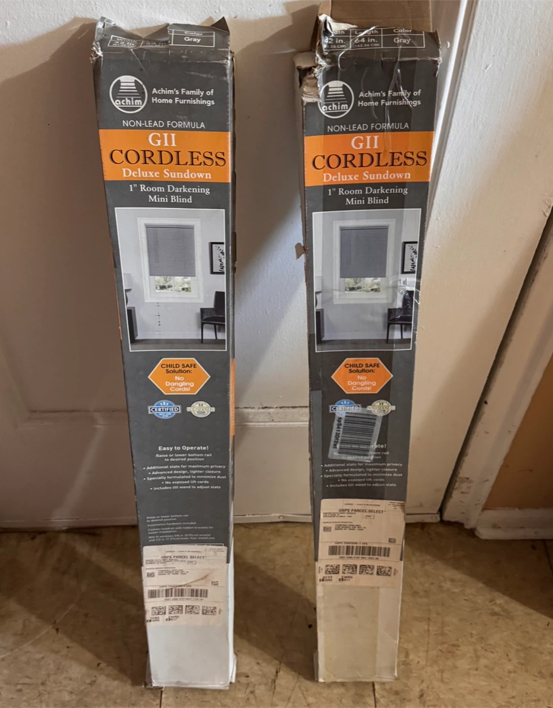 2 Achim GII Cordless Mini Blinds Gray 32x64