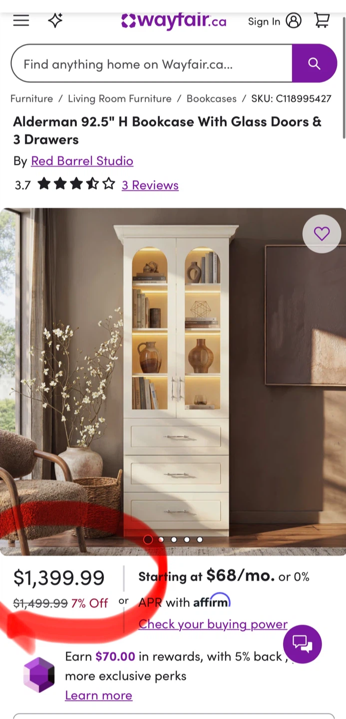 Red Barrel Studio Alderman Bookcase with Glass Doors - photo 3