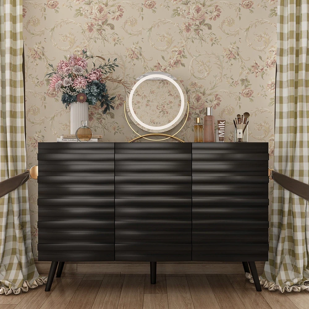 Black sideboard storage cabinet