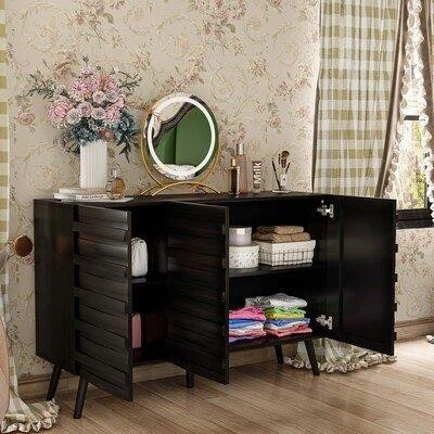 Black sideboard storage cabinet - photo 2