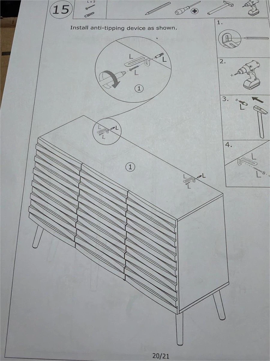 Black sideboard storage cabinet - photo 5