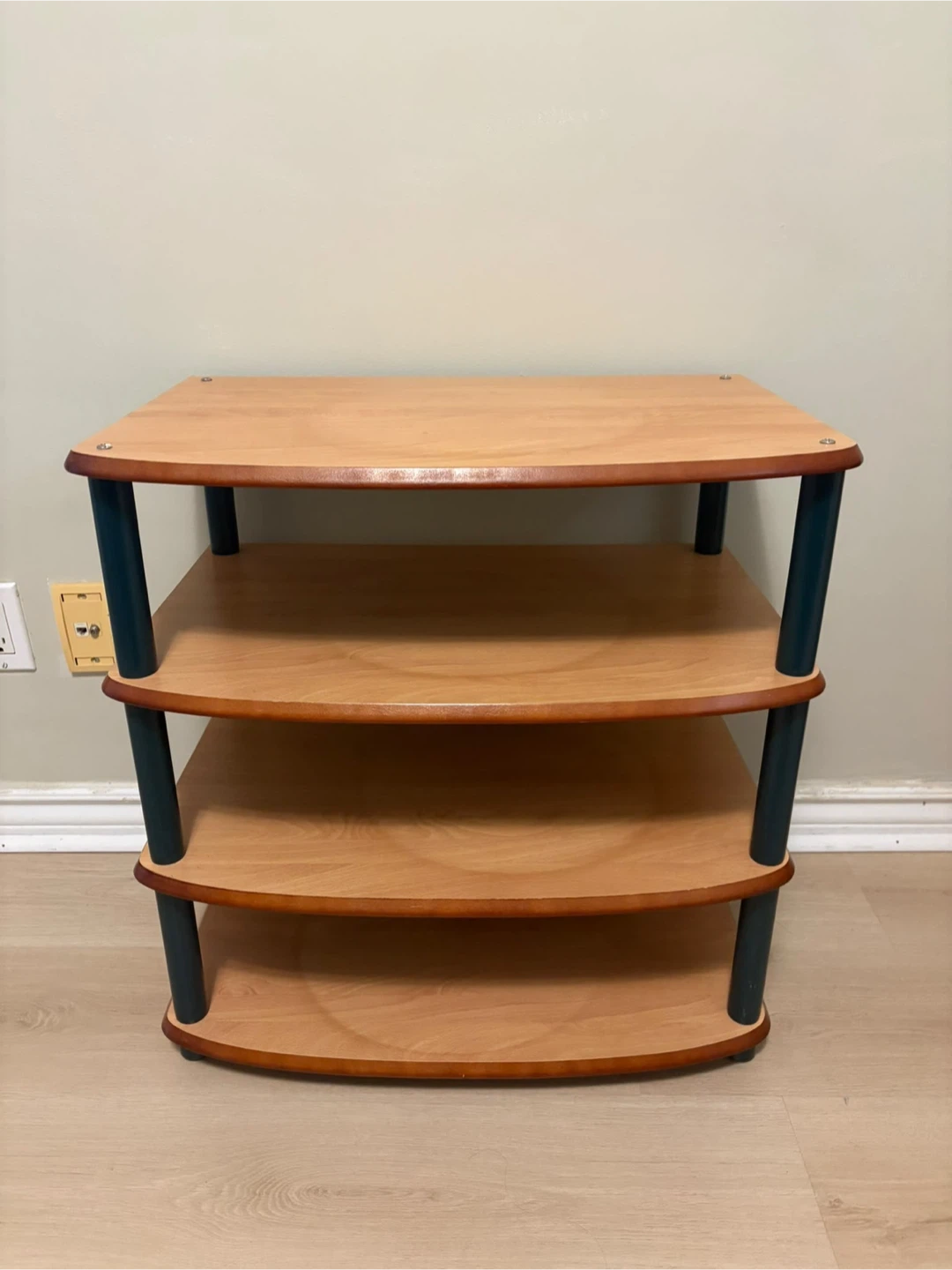 Four-Tier Wood Grain Media Shelf