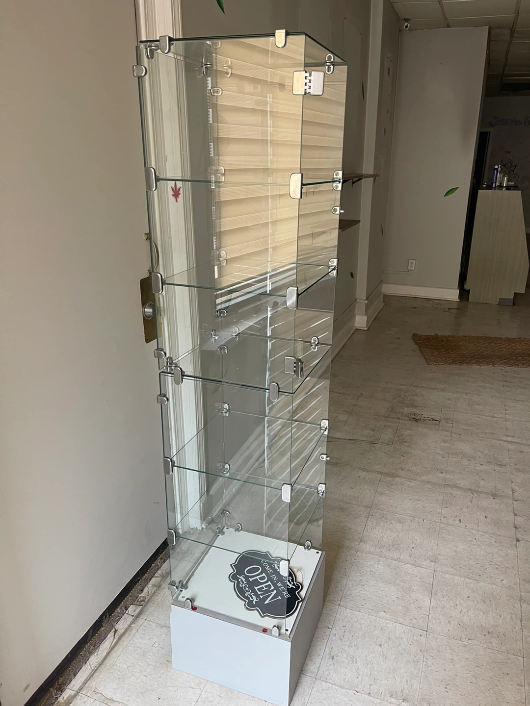Tall Four-Tier Glass Display Cabinet