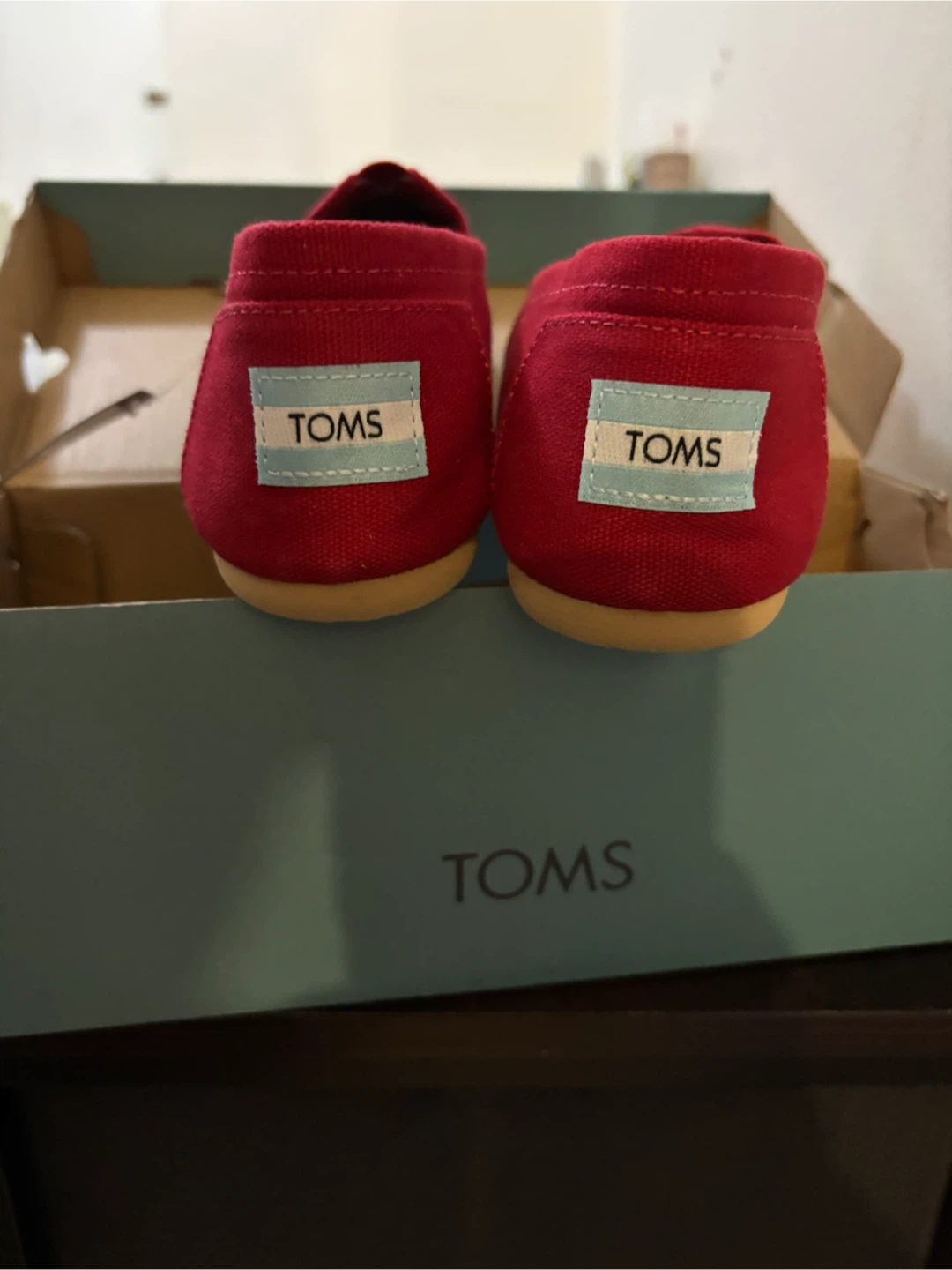 NEW-TOMS Women's Classic Canvas Flats - Red-Size 6 - photo 2