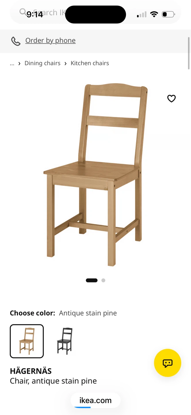 IKEA HÄGERNÄS chairs, pine stain