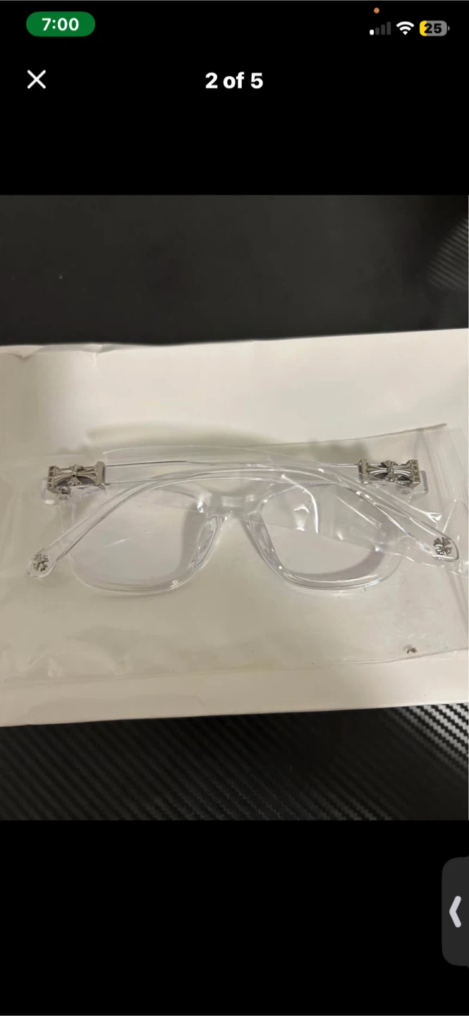 Chrome Hearts Style Clear Frame Glasses