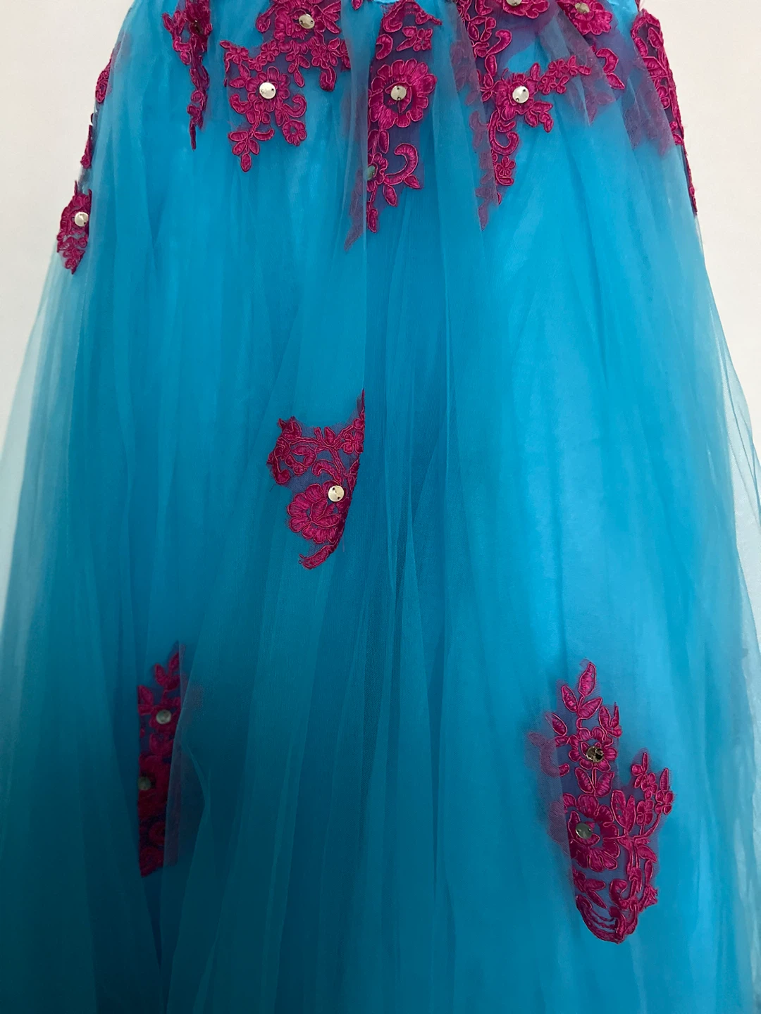 Girls blue and pink formal dress - photo 3