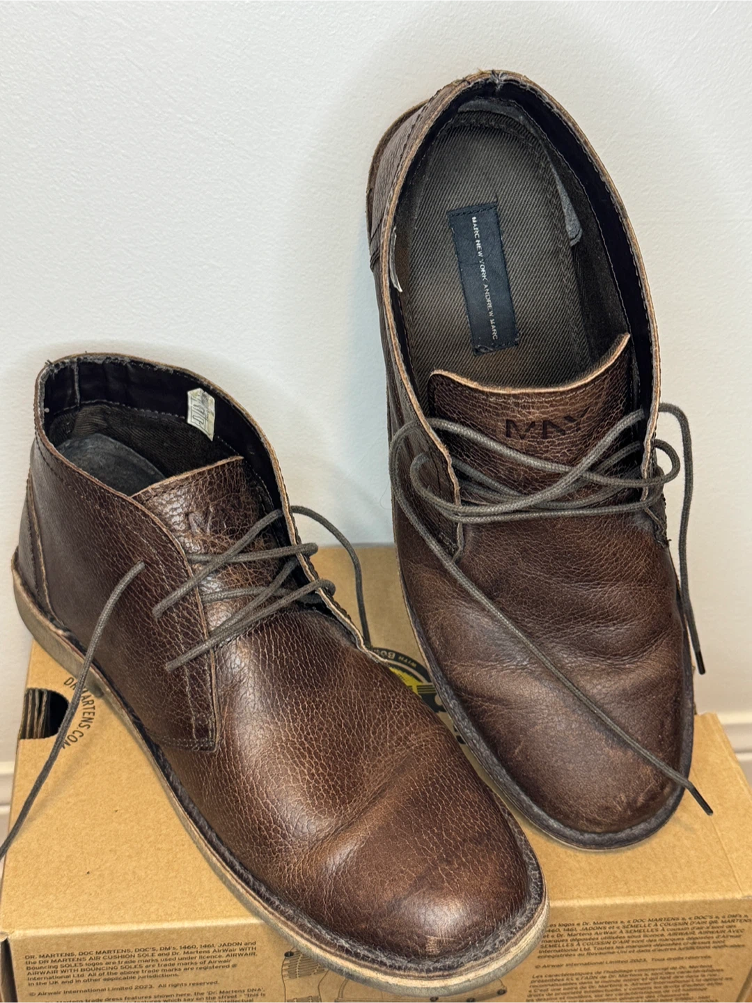 Marc New York Men's Brown Leather Boots Size 9.5 - photo 4