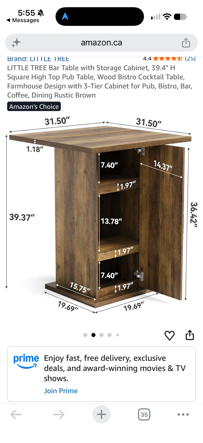 LITTLE TREE Bar Table with Storage Cabinet - photo 5