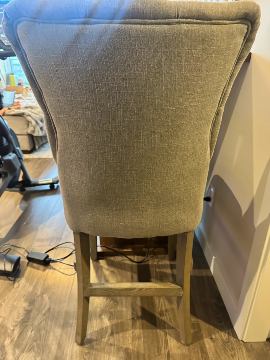 Urban Barn Grey tufted fabric bar stools - photo 2